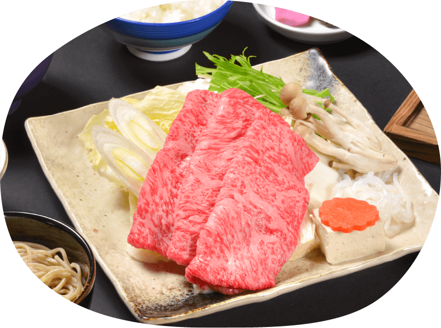 牛釜亭 米沢牛（黒毛和牛）すきやき御膳